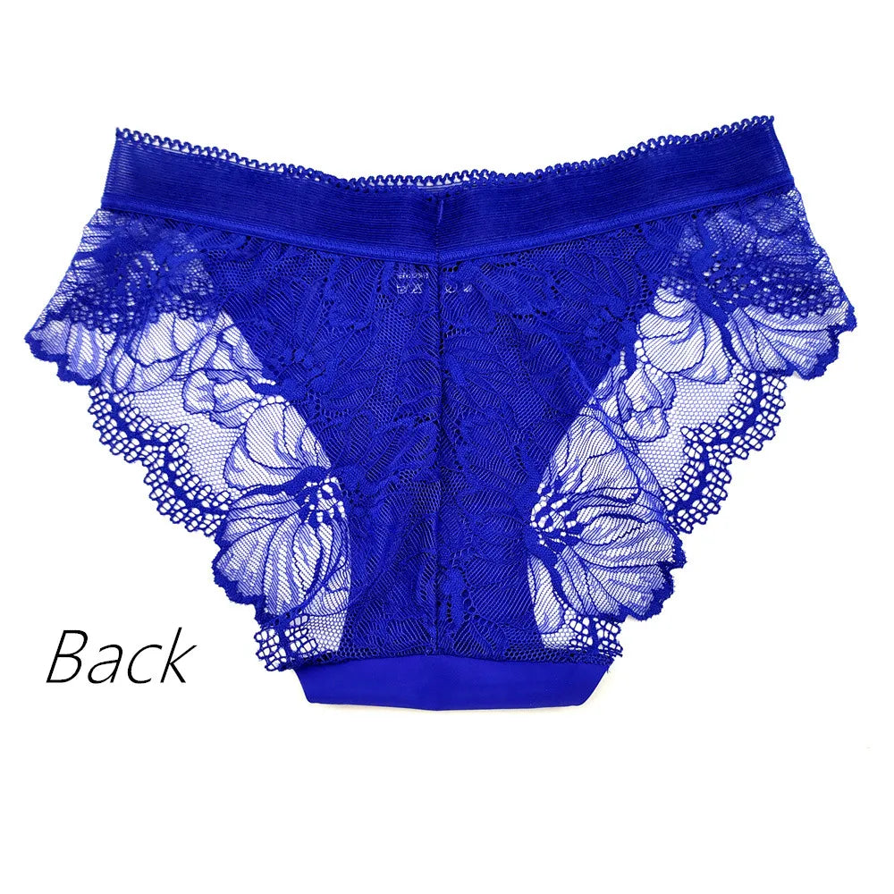 Panty Sin Costuras de Encaje Rosa Sexy - Lencería Transparente S-XL