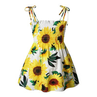 Toddler Kids Baby Girls Sunflower Slip Dress Floral Beach Dress Clothes Children'S Clothing Roupa Infantil Menina комплекты для