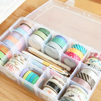 15-Grid Plastic Organizer Box with Dividers — Clear Storage for Jewelry, Crafts, Beads & More