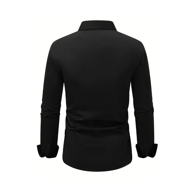 1 piece of business casual long sleeved shirt, spring and autumn style formal shirt, slightly elastic and iron free