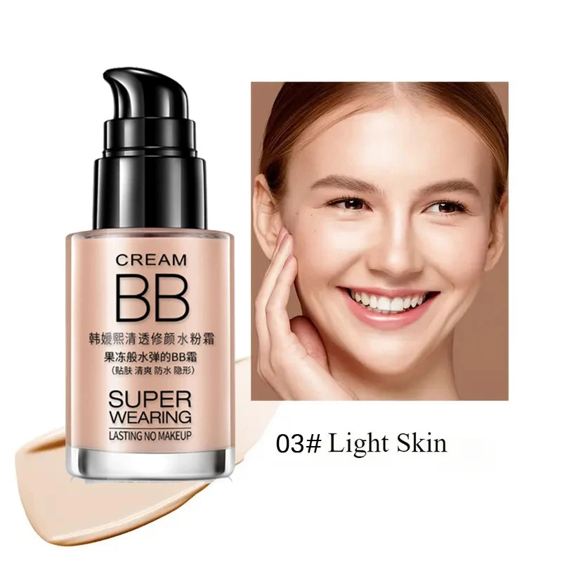 BB Foundation Cream — Moisturizing, Waterproof, Full Coverage, Natural Finish