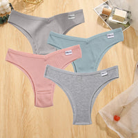 Set de 4 Panties de Algodón Talle V para Mujer
