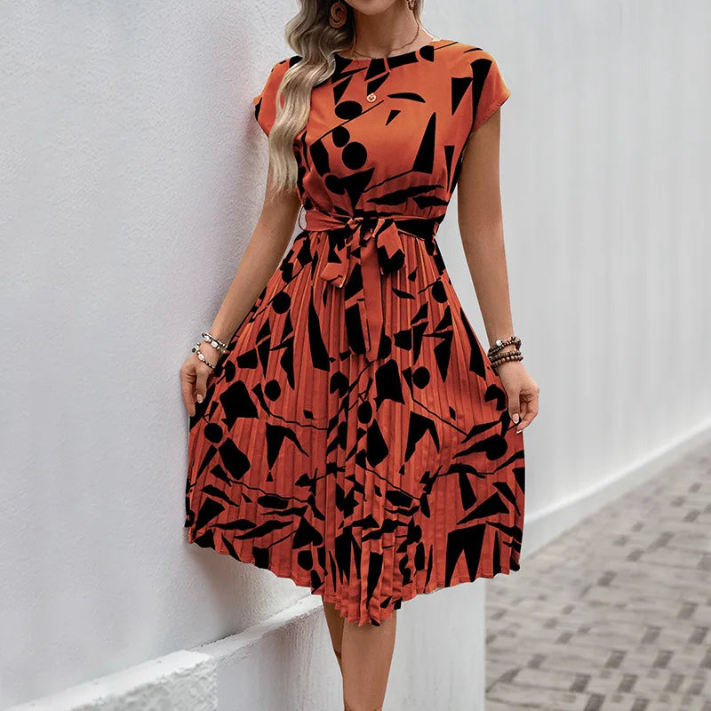 Casual Loose Printed A-Line Midi Dress | Vintage Elegant Women's Summer Dress
