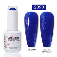 No-Wipe Top Coat & Sticky Base Coat UV Gel Polish — Long-Lasting, MSDS Certified, 15ml