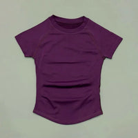Women's Seamless Workout Top – Short Sleeve Yoga & Gym T-Shirt | Slim Fit Activewear