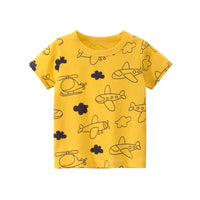 Boys Cartoon Stripe T-Shirt | 100% Cotton, Short Sleeve | Kids 2-9Y