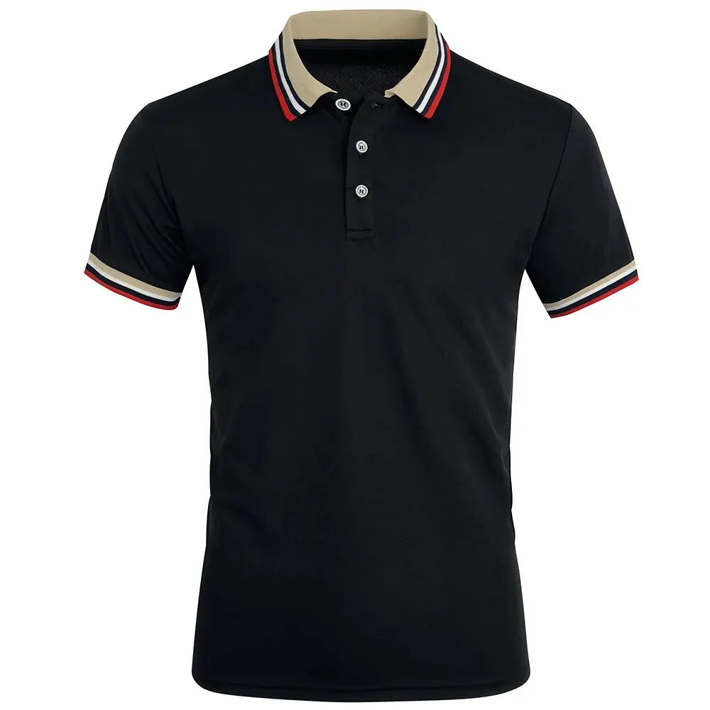 Striped Business Casual Polo Shirt | Men’s Breathable Short Sleeve Top | EU S–XXL