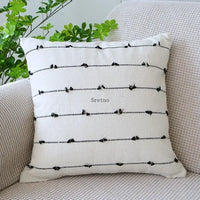 Modern Striped Cotton Linen Cushion Cover 45x45cm | Jacquard Sofa Pillow Case
