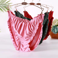 3-Pack Plus Size Ice Silk Modal Briefs – Soft High-Elasticity Women's Underwear (4XL–6XL)