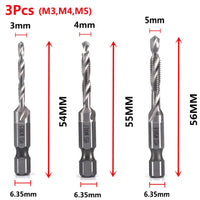 HSS Titanium Metric Tap Drill Bits Set | M3–M10 Thread Taps
