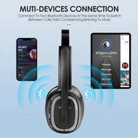 Siindoo JH-101 Wireless Call Center Headset with Mic Noise Canceling Headphones with 50H Talking Time For Office Work, Video