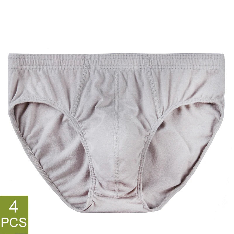 Men’s 100% Cotton Briefs – 4-Pack | Plus Size XL–5XL Breathable Underwear