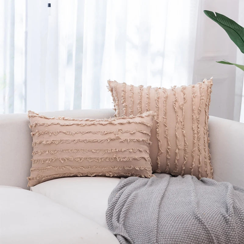Nordic Cotton Linen Throw Pillow Cover | Soft Plain Cushion Case for Sofa & Bed