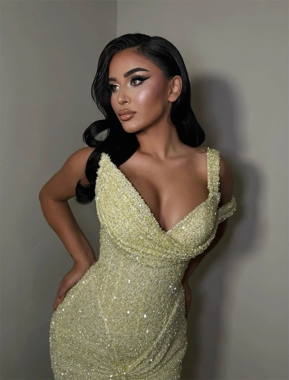 Mila Yellow Strapless Evening Dress - Elegant Sheath Gown