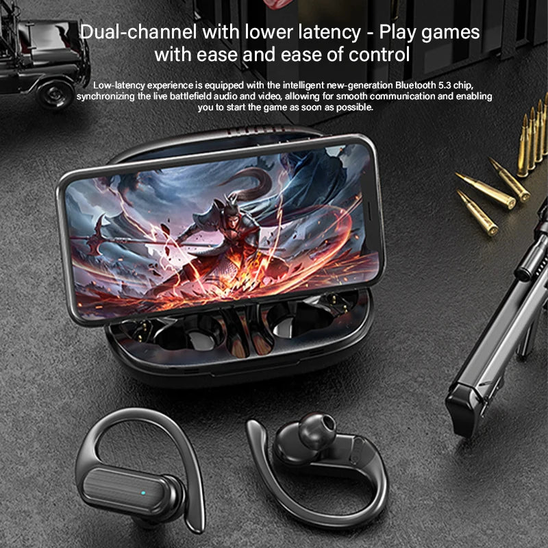 HOMEFISH A520 OWS Bluetooth 5.3 Ear Hook Earphones | HD Stereo Touch Control Sweat-Proof Wireless Headset