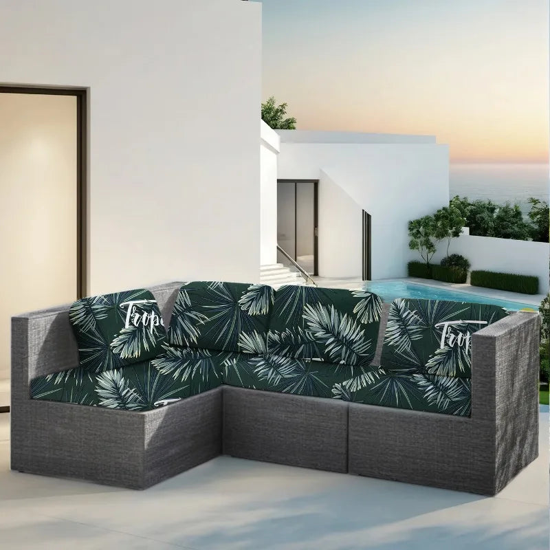 Tropical Leaf Stretch Sofa Covers – Waterproof Outdoor Furniture Protectors