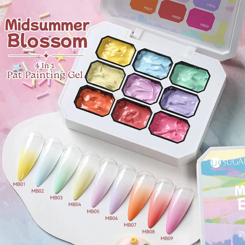UR SUGAR Y2K Gradient Blush Gel Nail Polish – 9 Colors 4-in-1 Pat Painting | Semi-Permanent UV LED Nail Art