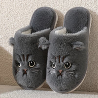 Pantuflas Felpa Gato Mujer - Antideslizantes Cálidas para Casa Invierno