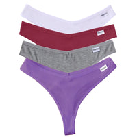 Set de 4 Panties de Algodón Talle V - Tanga G-String FINETOO