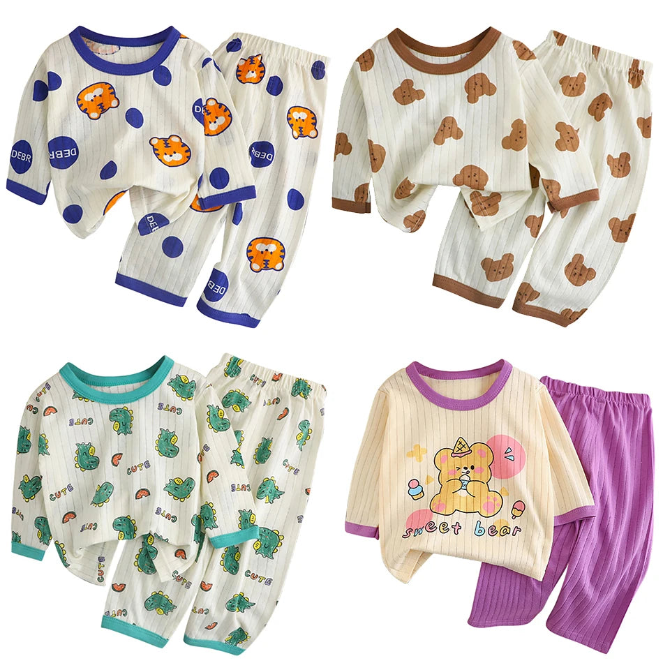 Kids Bear Pajama Set – Cotton Blend Long Sleeve