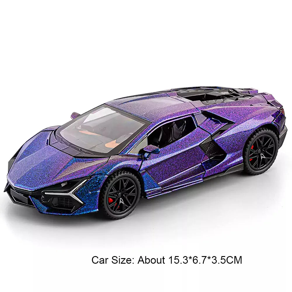 Modelo Auto Lamborghini Revuelto V12 GT 1:32 Aleación Diecast - Puertas Abren, Luz, Sonido y Pull Back