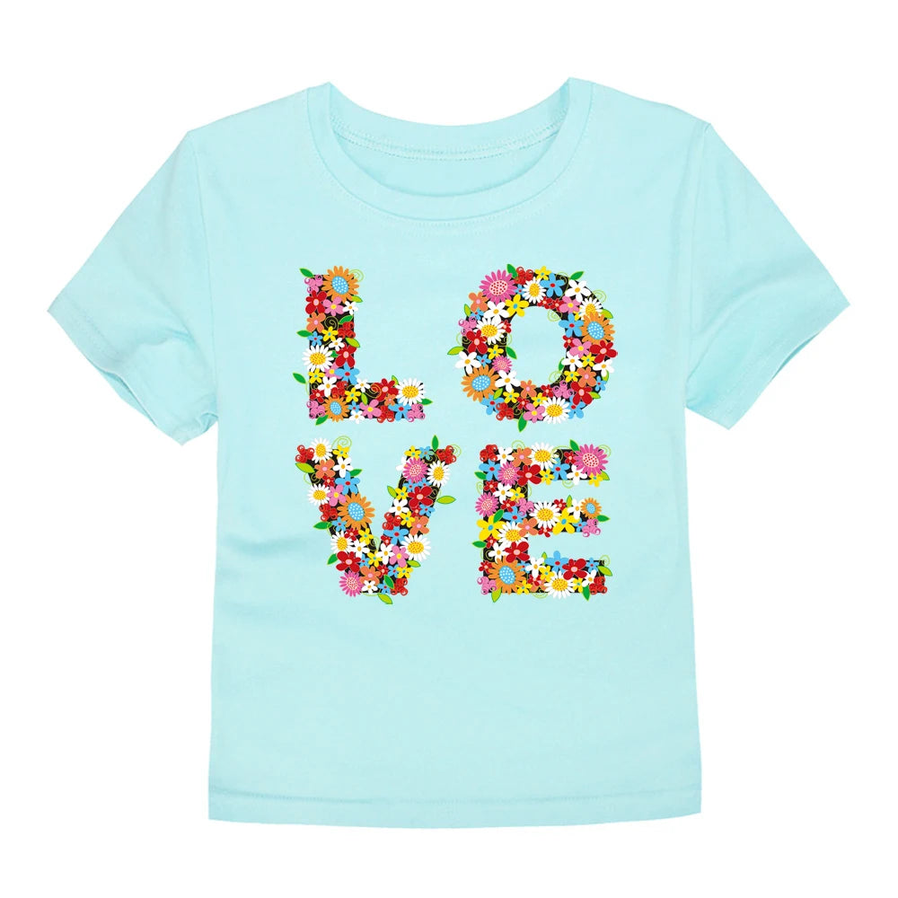 Girls 100% Cotton Flower Print T-Shirt | Sizes 2–14 Years | Pink & White