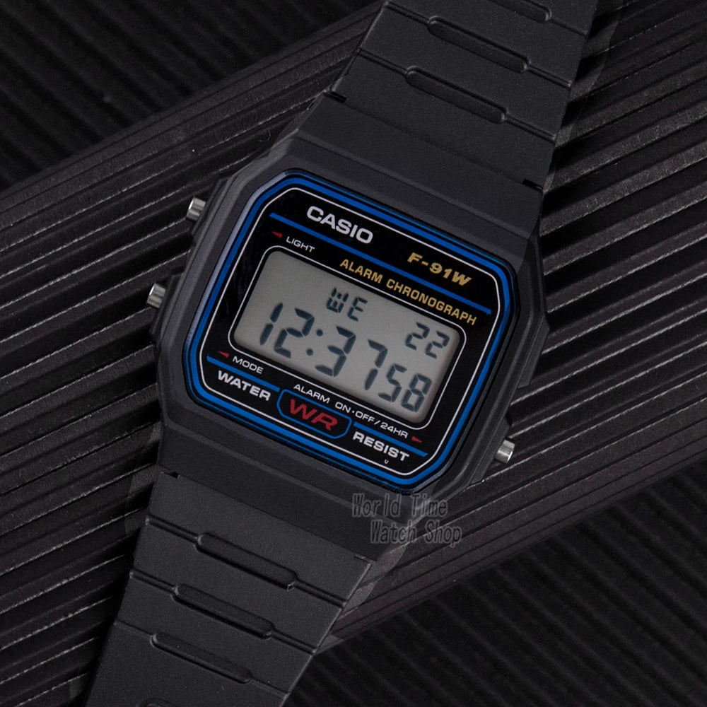 Casio F-91WM Men's Digital Sport Watch – Military LED, Waterproof, Multi-Zone