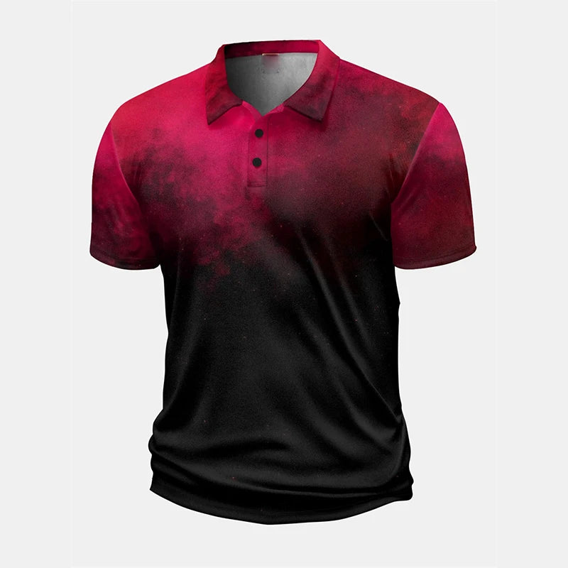 Men's 3D Print Short Sleeve Polo Shirt — Streetwear, Casual & Cool