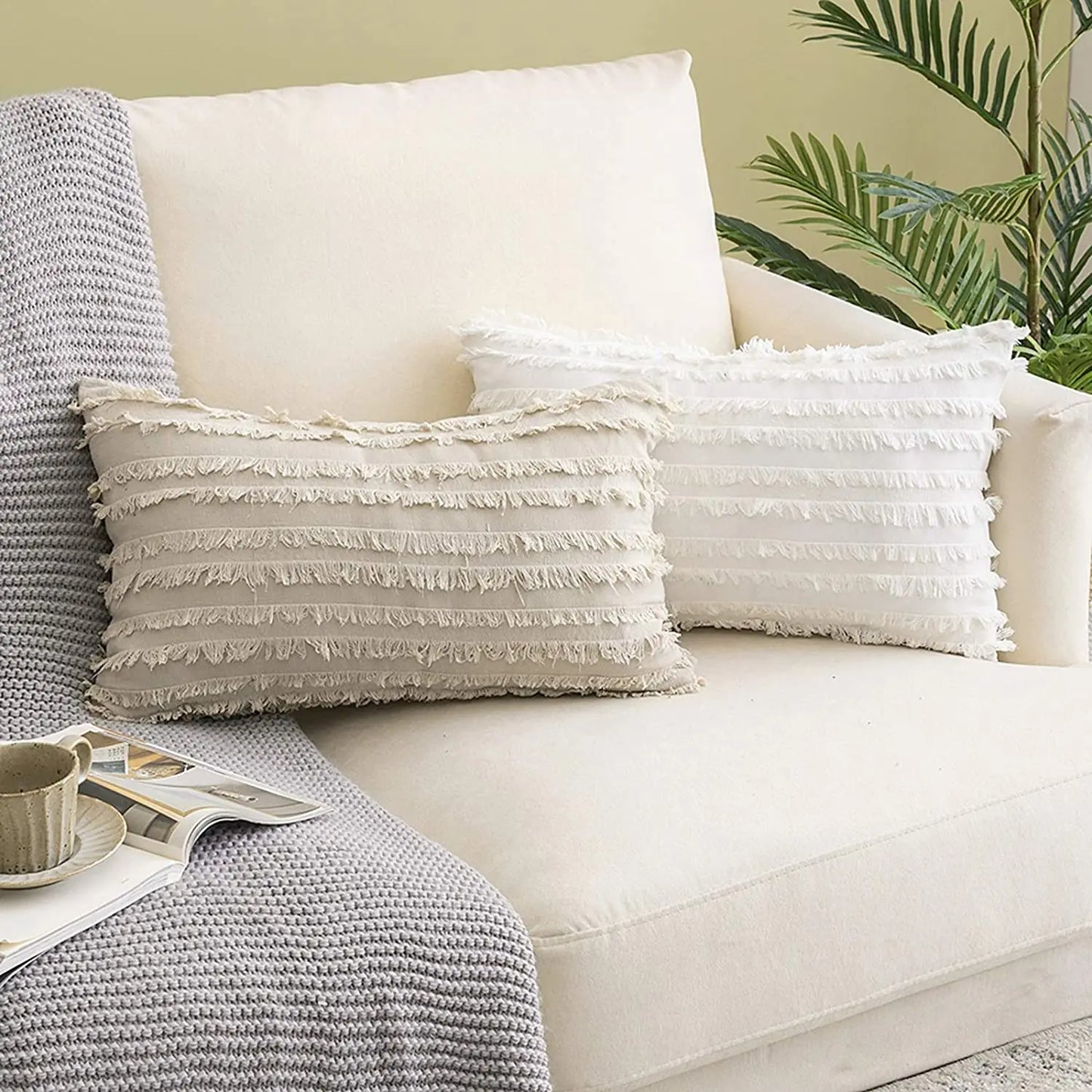 Nordic Cotton Linen Throw Pillow Cover | Soft Plain Cushion Case for Sofa & Bed