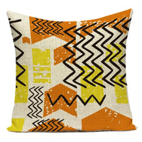 Boho Geometric Printed Throw Pillow Cover | Linen Cotton Cushion Case for Sofa