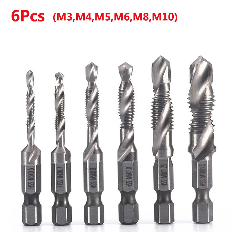 HSS Titanium Metric Tap Drill Bits Set | M3–M10 Thread Taps