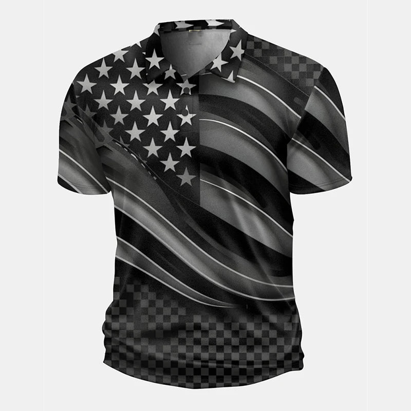Men's 3D Print Short Sleeve Polo Shirt — Streetwear, Casual & Cool