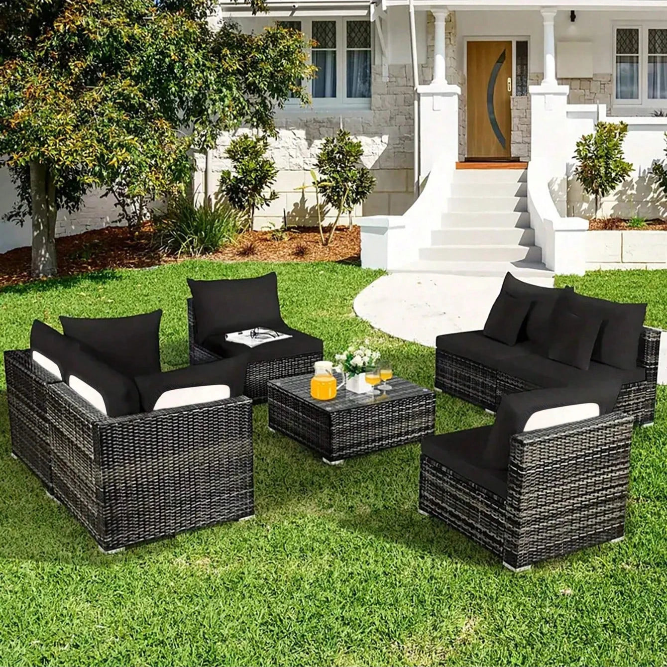 Tropical Print Outdoor Sofa Cushion Cover Set | Stretch Seat Protectors