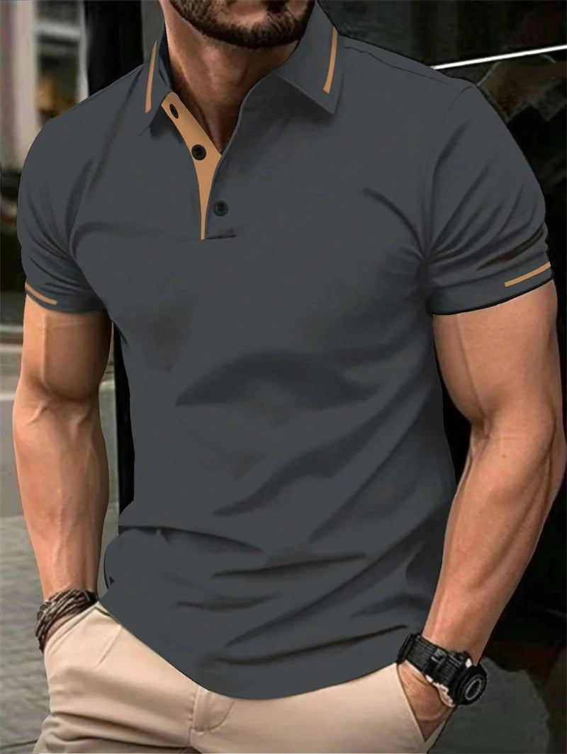 3D Print Polo Shirt for Men | Slim Fit Short Sleeve Streetwear Polo | XS–4XL