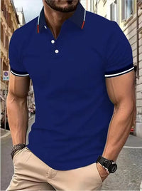 Contrast Color Striped Polo Shirt | Men’s Casual Short Sleeve Summer Top
