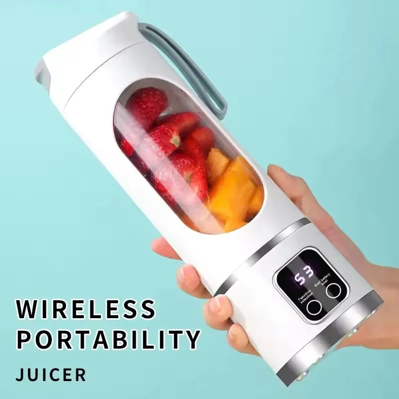 Mini Portable Electric Juicer Blender | 450ml Crush Ice | Digital Display | USB Rechargeable