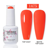 No-Wipe Top Coat & Sticky Base Coat UV Gel Polish — Long-Lasting, MSDS Certified, 15ml