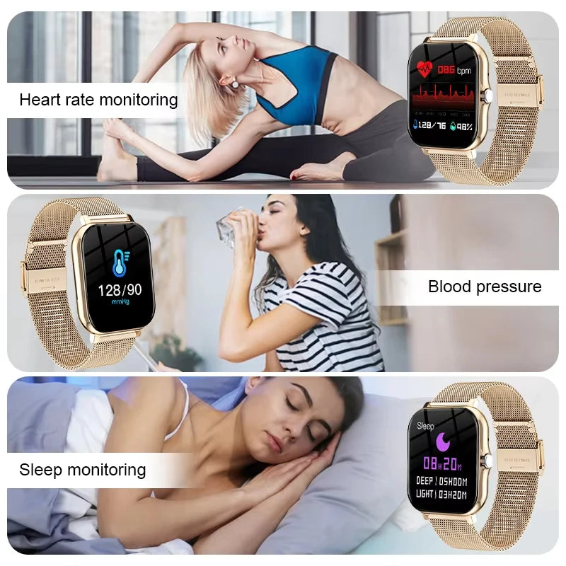 LAXASFIT Fashion Smart Watch | 1.85" AMOLED HD Bluetooth Calling Health Monitor 100+ Watch Faces for Men & Women
