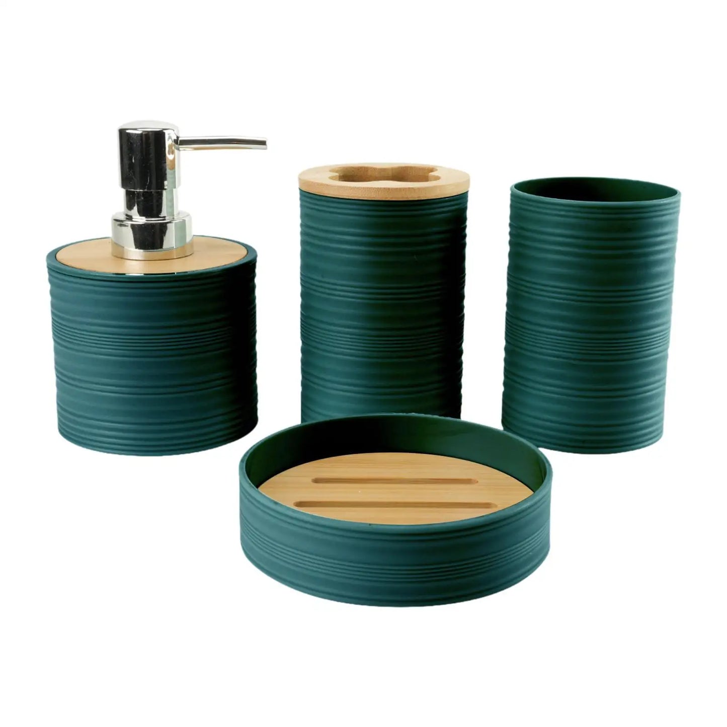 4-Piece Bathroom Accessories Set | Soap Dispenser, Toothbrush Holder, Cup & Soap Dish