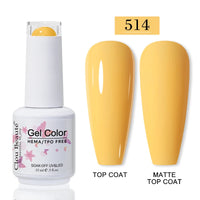 No-Wipe Top Coat & Sticky Base Coat UV Gel Polish — Long-Lasting, MSDS Certified, 15ml