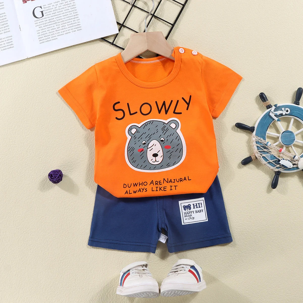 Kids Cotton T-Shirt and Shorts Set – Animal Print