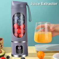 450ml Portable Juicer Electric Juicer Cup USB Rechargeable Mini Electric Juicer 1500mAh with 8 Blades for Home Office Travel