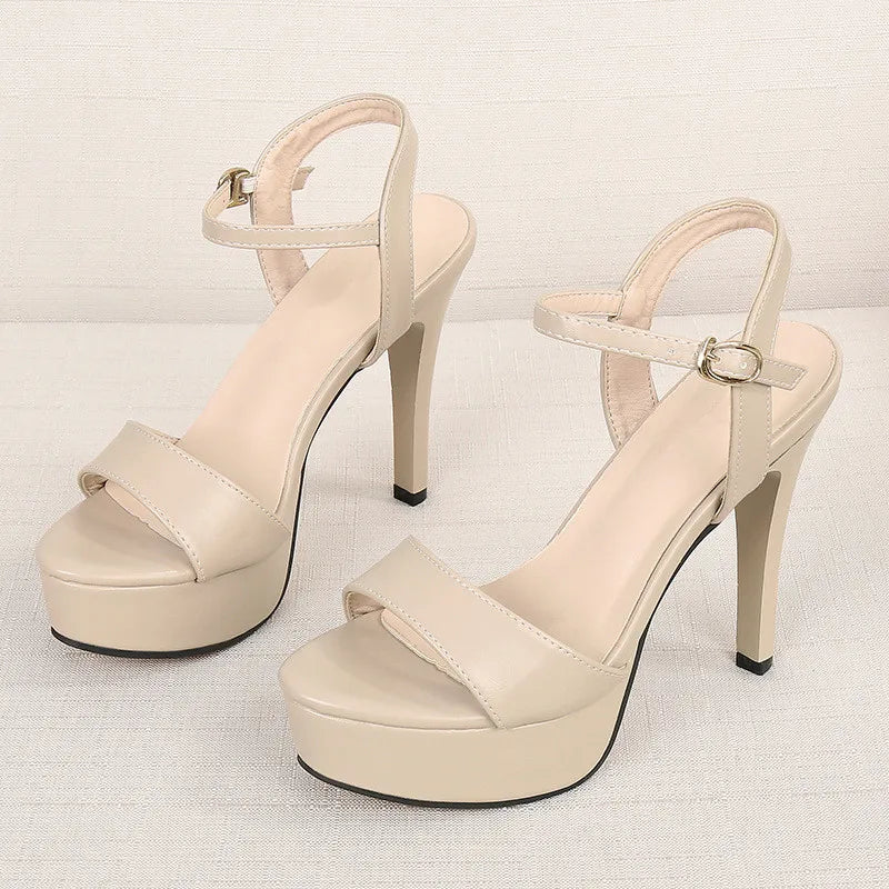 Women's Platform High Heel Sandals | Open Toe Buckle Strap Dress Pumps | US 4.5–10