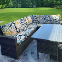 Tropical Print Outdoor Sofa Cushion Cover | Stretch Seat Protector