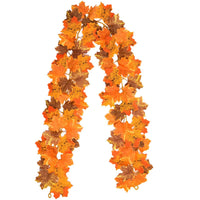 200cm Artificial Vines Red Autumn Maple Leaves Fake Garland For Home Christmas Halloween Thanksgiving Party Fireplace Fall Decor