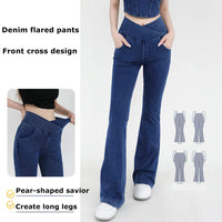 Women's High-Waist Bell Bottom Yoga Pants - 4-Way Stretch Denim Flare