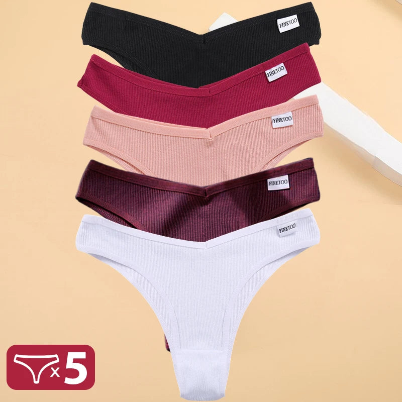 Set de 5 Panties de Algodón Hipoalergénico para Mujer