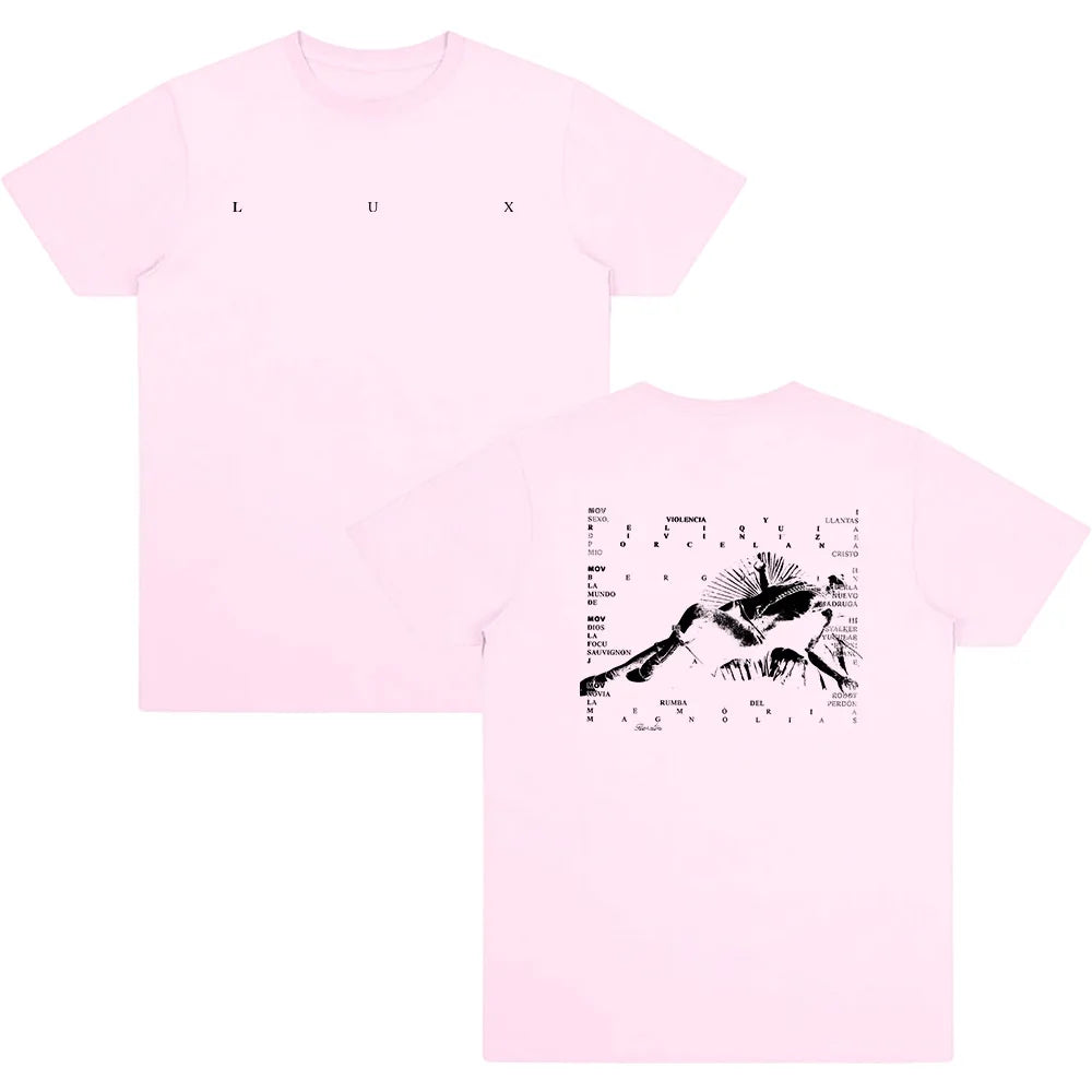 Rosalía LUX Logo Tee Rosalia Berghain New Album T Shirts Men Women Fashion Retro Short Sleeve Top Summer Casual O-neck Clothing