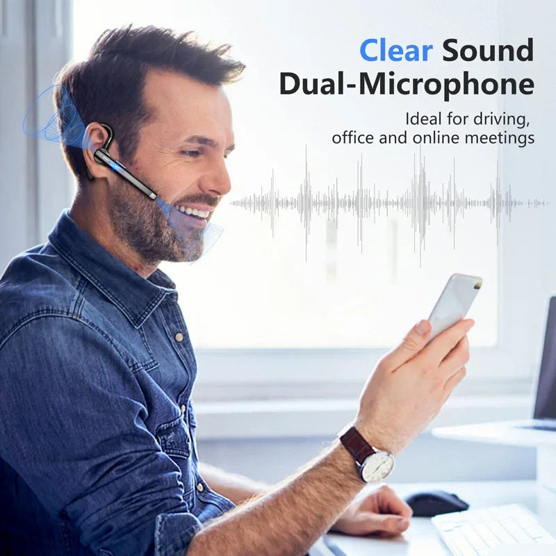 STTKGZD YYK-520 Business Bluetooth 5.1 Earphone | ENC + CVC 8.0 Noise Reduction 10H Multipoint 180H Standby Ear-Hook