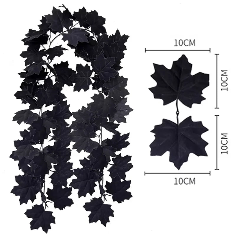 200cm Artificial Vines Red Autumn Maple Leaves Fake Garland For Home Christmas Halloween Thanksgiving Party Fireplace Fall Decor
